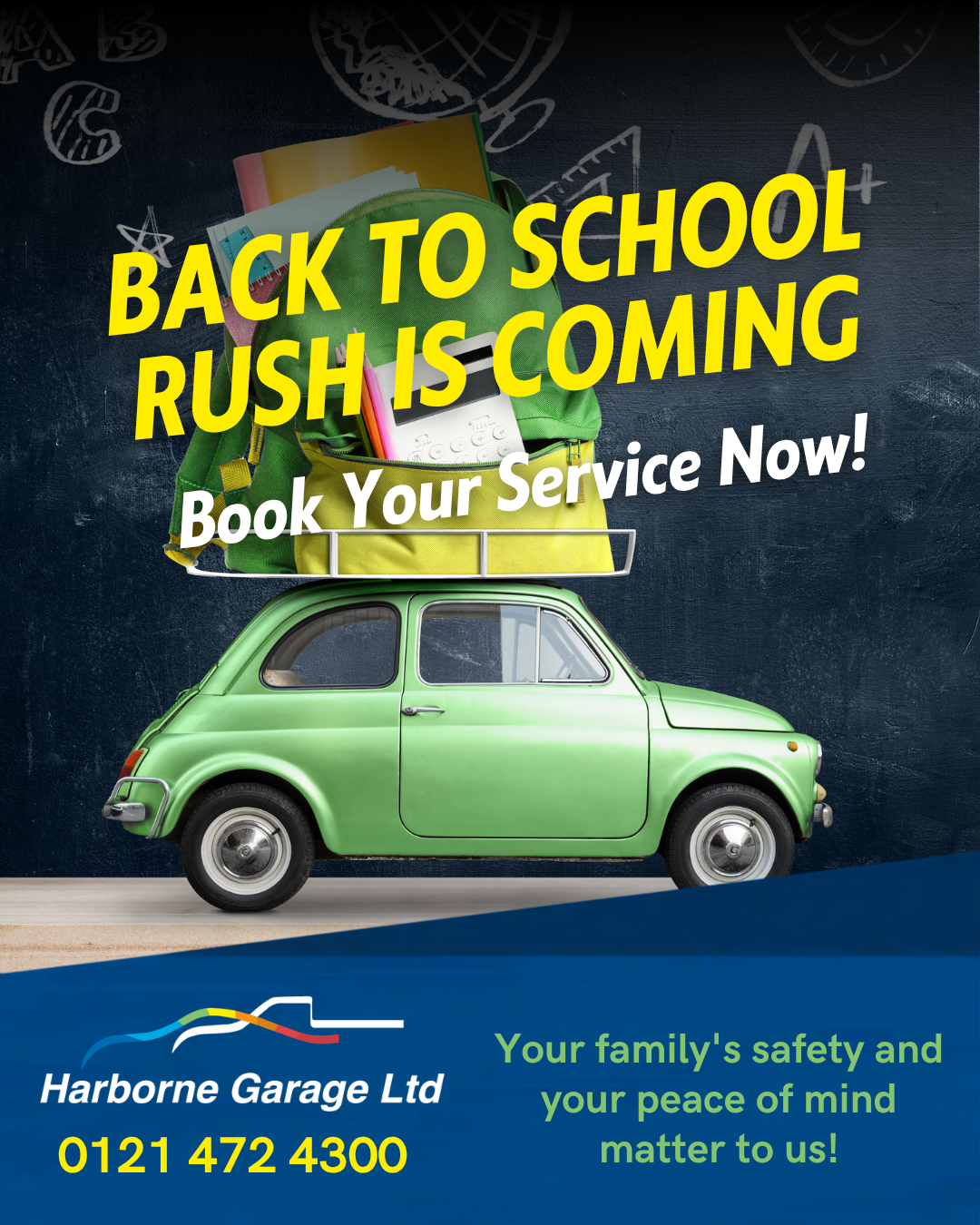 Back to School Rush CAR CHECK AT HARBORNE GARAGE